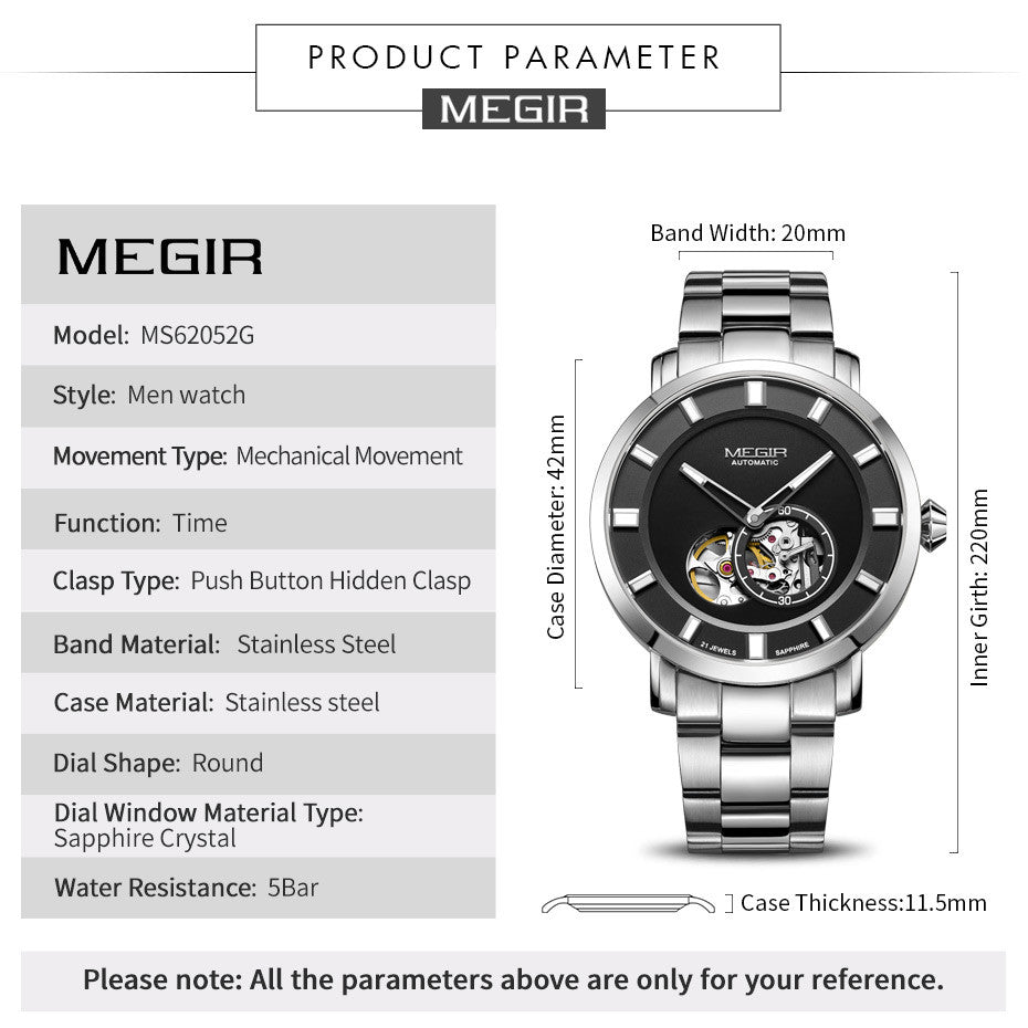 Megir Skeleton Automatic | Montriel Watches